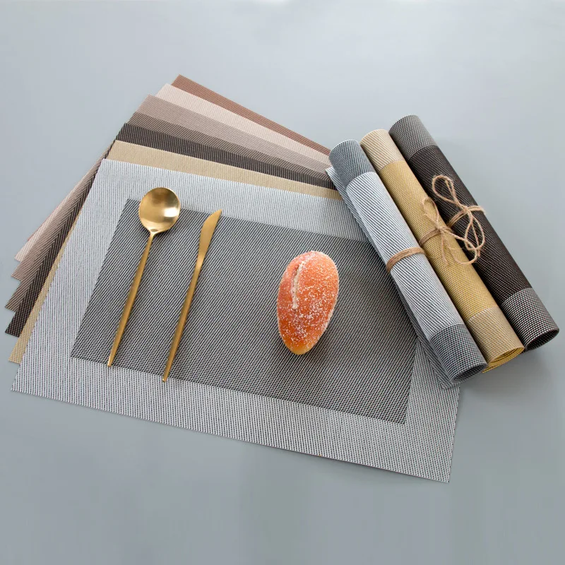 Set of 4/6 Modern Non-Slip Washable PVC Table Mats - Stylish Dining Table Placemats with Coasters