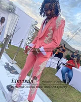 Fashion Shiny Men Suits Luxury Crystals Beaded Groom Wedding Tuxedos 2025 Party Prom Blazer Customized 2 Piece Set Costume Homme 1