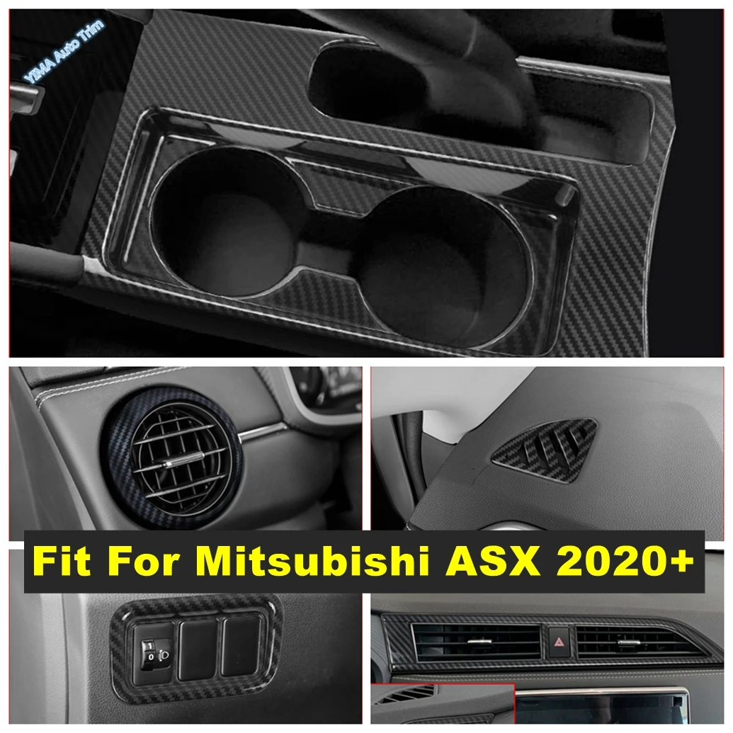 

Air Condition AC Vent Outlet / Head Lights Switch Panel Cover Trim Fit For Mitsubishi ASX 2020 2021 Carbon Fiber Car Accessories