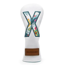 Summer Fashion Premium Leather Golf Headcover Set in White (For Hybrid)