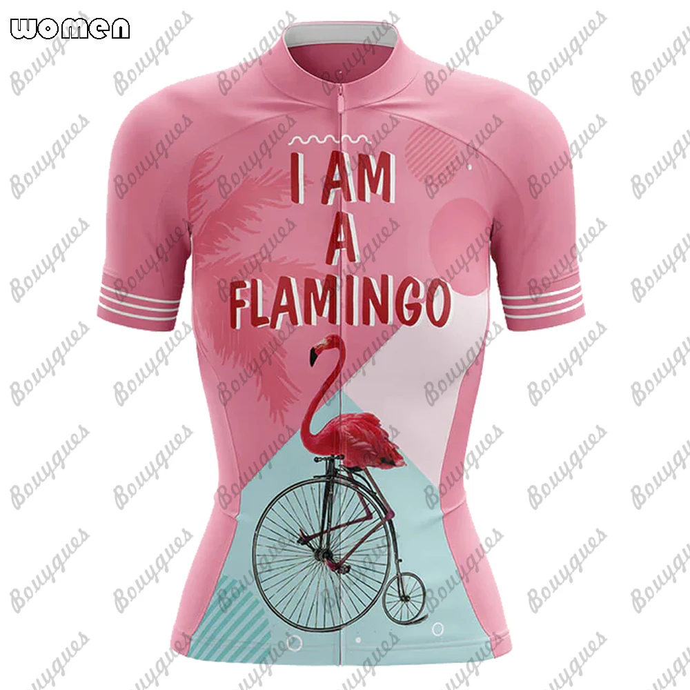 thumbnail image 1 of Conjunto de maillot de ciclismo de primera calidad Flamingo Summer, maillot deportivo de carreras para equipo transpirable, ropa de ciclismo para mujer, maillot corto para bicicleta, 1 of 5
