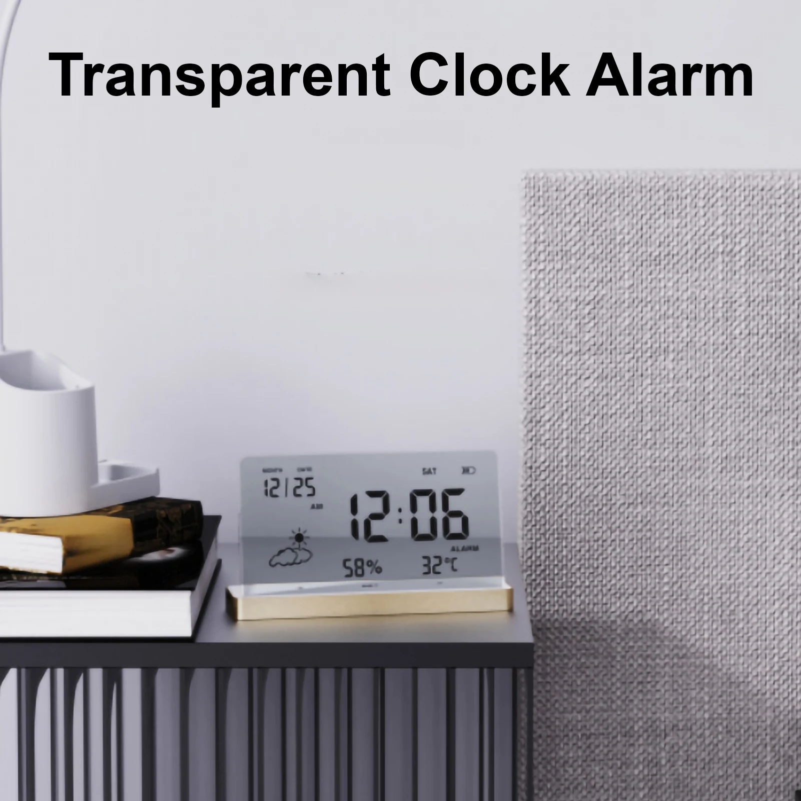 Transparent Alarm Clock Ins Style Electronic Clock Digital Alarm Clock Ornaments Simple Modern Style Clock