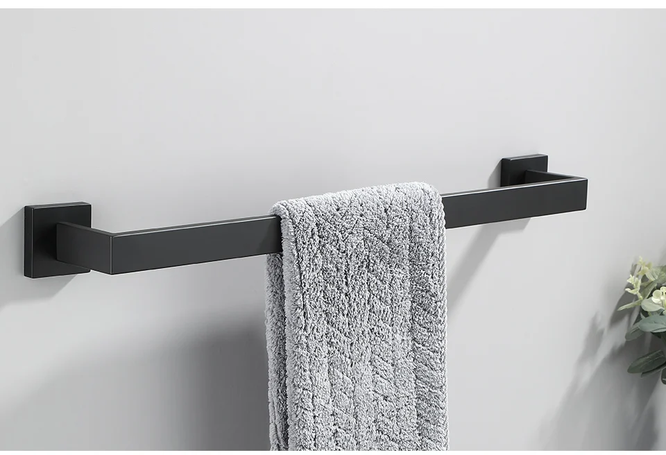 Description Picture 5 of itemBathroom Hardware Set Black Robe Hook Towel Rail Bar Rack Bar Shelf Tissue Paper Holder Toothbrush Holder Bathroom Accessories