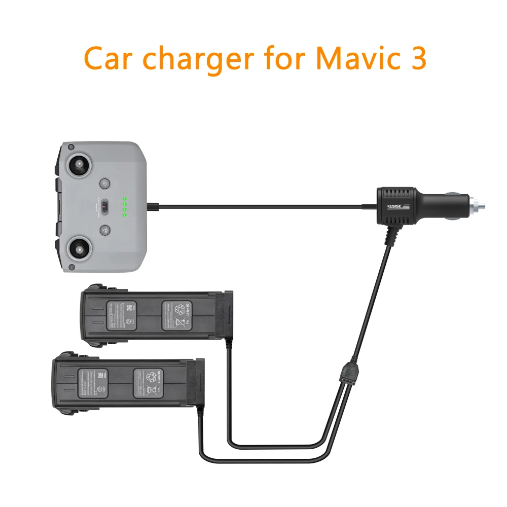 3 in 1 Car Charger For DJI Mavic 3 Intelligent Battery Charging Hub And