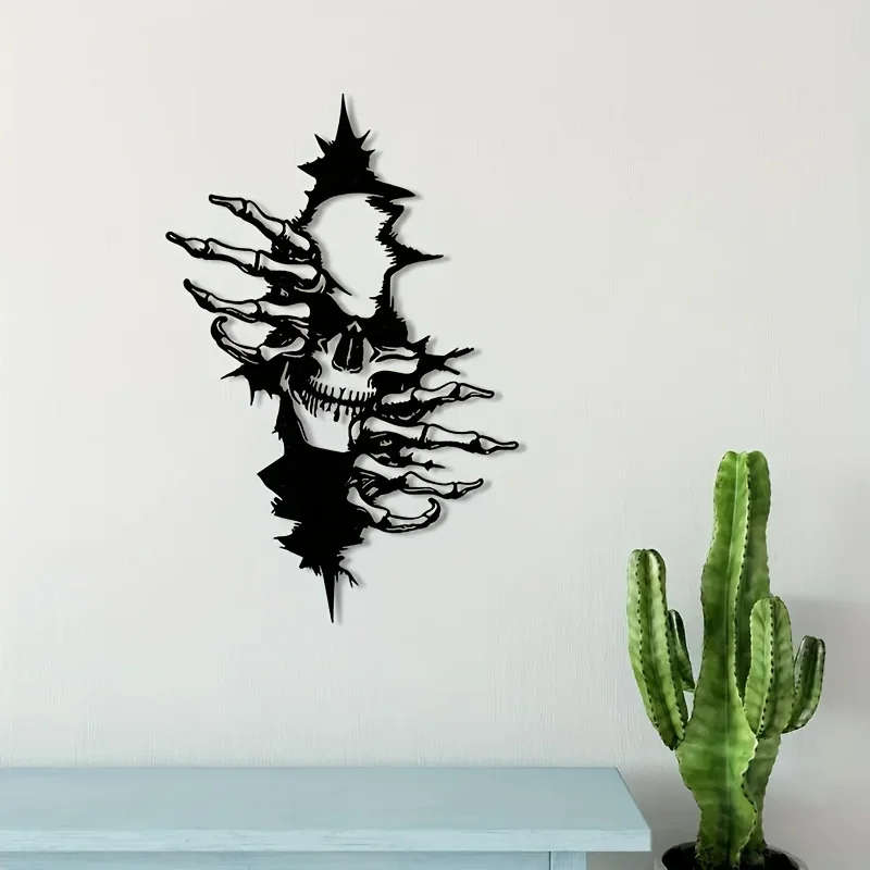 

Scary Skeleton Art Wall Decor Metal Wall Halloween Decor, Interior Decoration Modern Art metal wall hanging Home Decoration