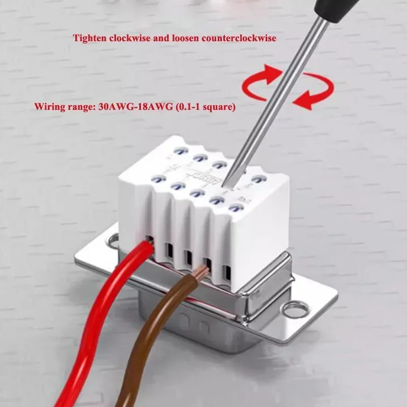 Industrial Grade 9-Pin RS232 Connector with Solderless Plug for Universal Serial Port Adapter