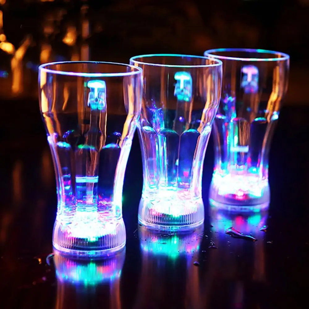 400-500ml LED Flashing Cup Acrylic Color Change Water Activated Light Up Beer Whisky Cup Mug Glowing Cup Club Bar Accessoires