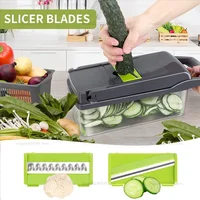 Hachoir de cuisine Portable multifonctionnel, broyeur de légumes, râpe à pommes de terre et carottes, robot culinaire domestique pour fruits et légumes 2