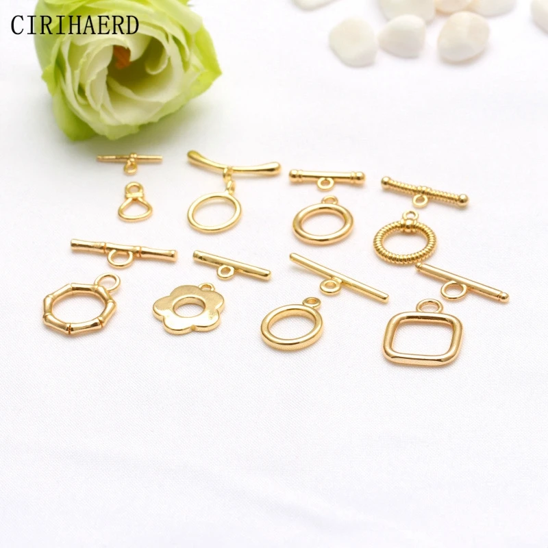 

14K Gold Plated Brass O Toggle Clasp Bracelet Necklace Connect Clasps DIY Jewelry Making Supplies Findings Accessories Wholesale