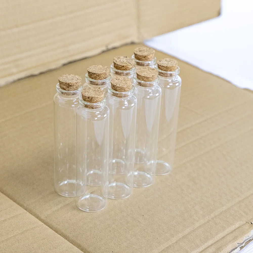 Mini Bottles with Cork Stopper 10ml 15ml 20ml 25ml 30ml 40ml 50ml 60ml Glass Jars Idea for Wedding Small Empty Bottle Gift 6pcs 5
