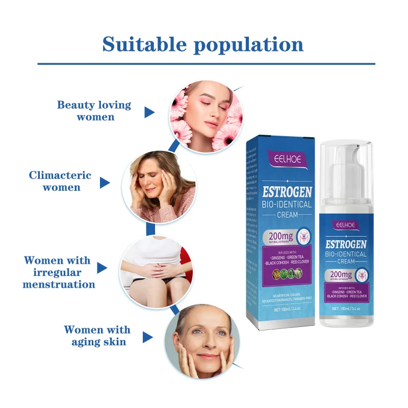 Estrogen Relief Cream for Women Menopause Balancing Hormone Levels Reducing Fatigue Hot Flashes Mood Swings Treatment 4