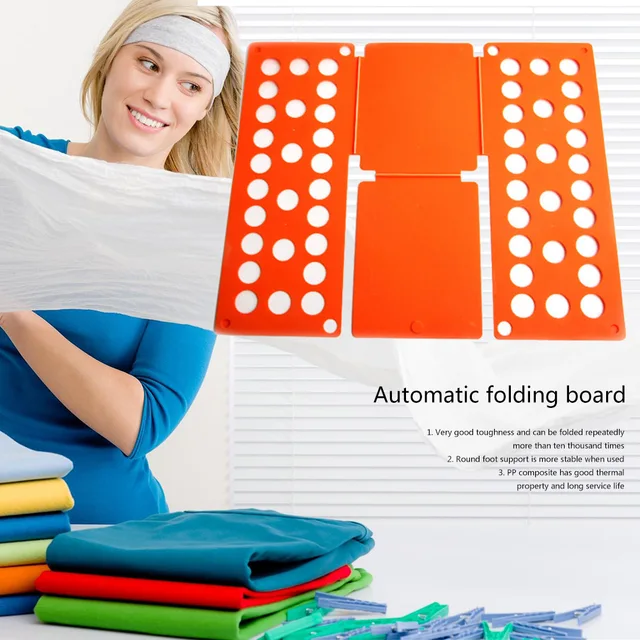 Planche à Plier Les Vêtements - Organisateur De Linge En ABS - Pour T-shirts, Chemises, Pantalons - Taille Pliée 40x15 Cm