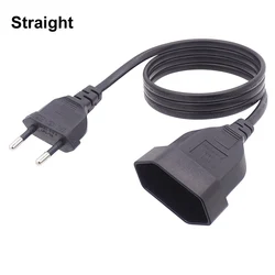 European 2 - Prong Power Extension Cable - Male to Female AC Cord - 1.8M (Straight)