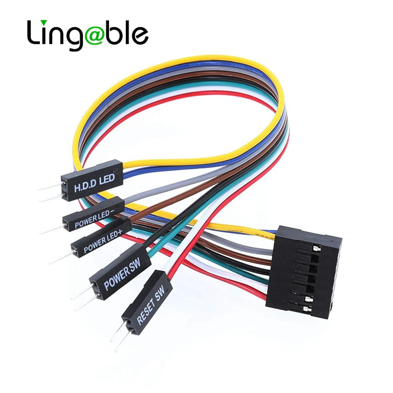 Lingable 8-pin Atx Motherboard pc Host Power Switch Cabo Adaptador Dupont para Lenovo Painel Frontal Shell 20cm