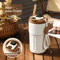450ML Temperature Display Coffee Cup High Beauty Couple Gifts Cup Thermal Portable Tumbler Thermos for Coffee Water Bottle 2