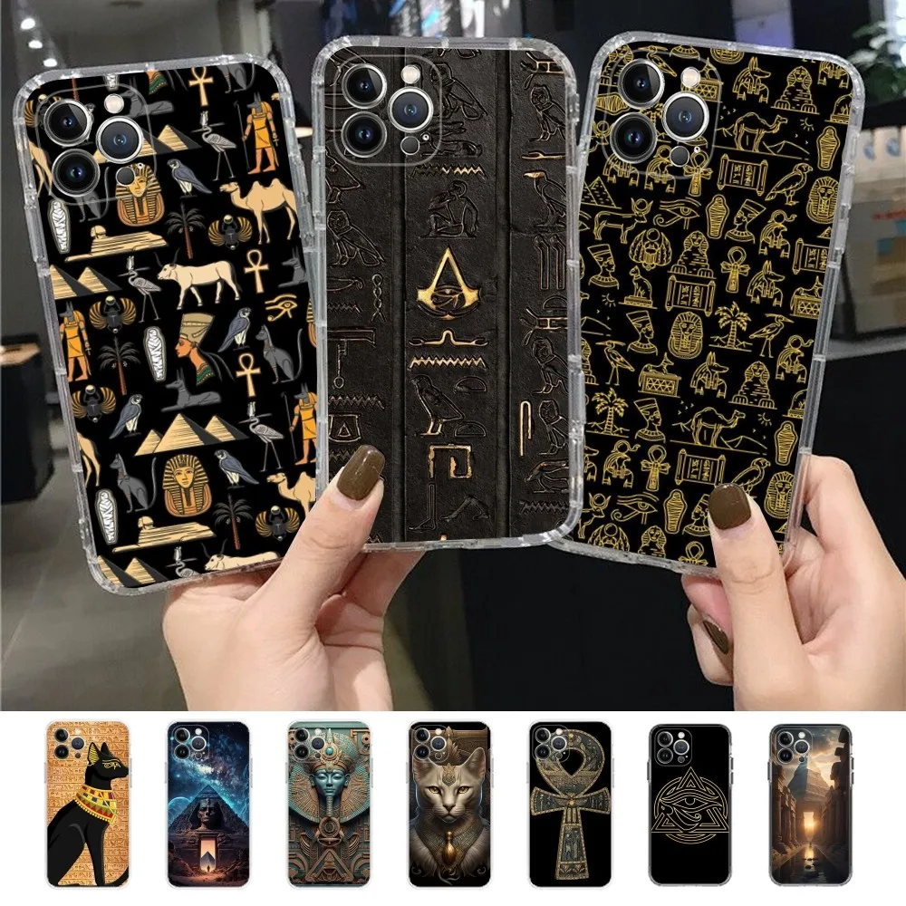 

Egypt Nefertiti Anubis Ankh Phone Case For iPhone 15 14 13 12 Mini 11 Pro XS Max X XR SE 6 7 8 Plus Soft Silicone Cover