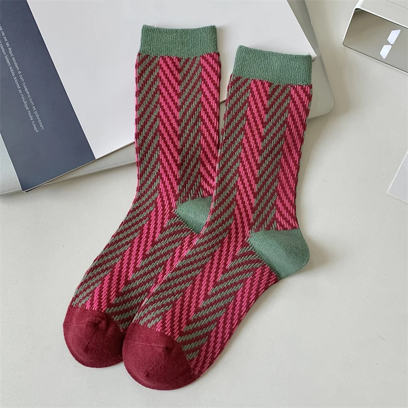 Women's Novelty Fashion Crew Socks - Absorbent & Breathable Autumn Colors