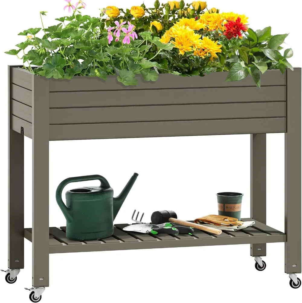 Elevated Raised Garden Bed with Legs & Wheels 1