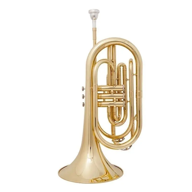Marching Trombone, Gold Lacquer Craft, Brass Material, B-tone Reduced