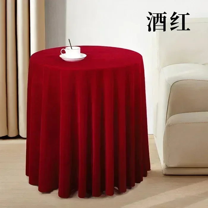 

Round Tablecloth Flannelette pure Gold Velvet Red Wedding color round n cloth art gray22