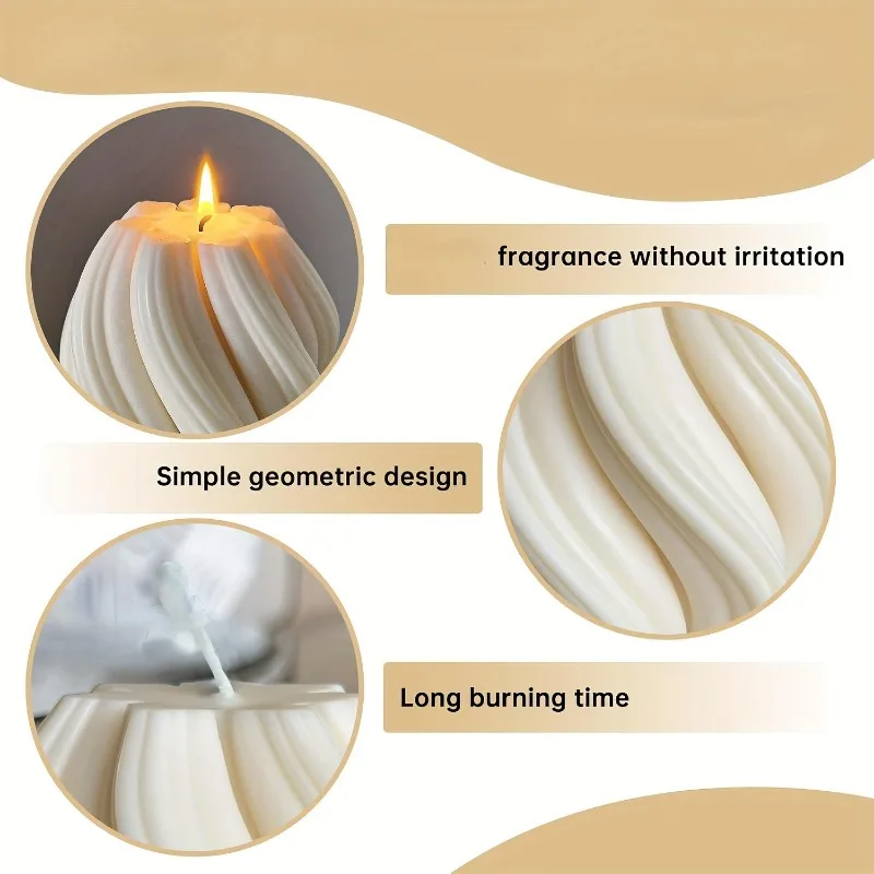 Artisan Spiral-Twist Scented Soy Candle - Elegant Decor & Gift