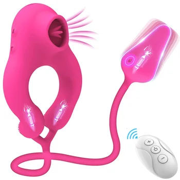 Silicone Tongue Licking Anal Butt Plug Vibrator Nipples Clitoris Penis Massage Sex Toys For Women Men Couples Flirting Games 1