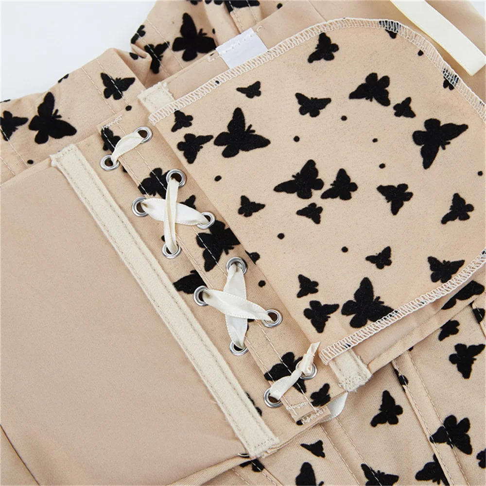 Women Overbust Corsets Sexy Slimming Butterfly Floral Pattern Lingerie Corselet Backless Body Shaper Bustier Crop Tops