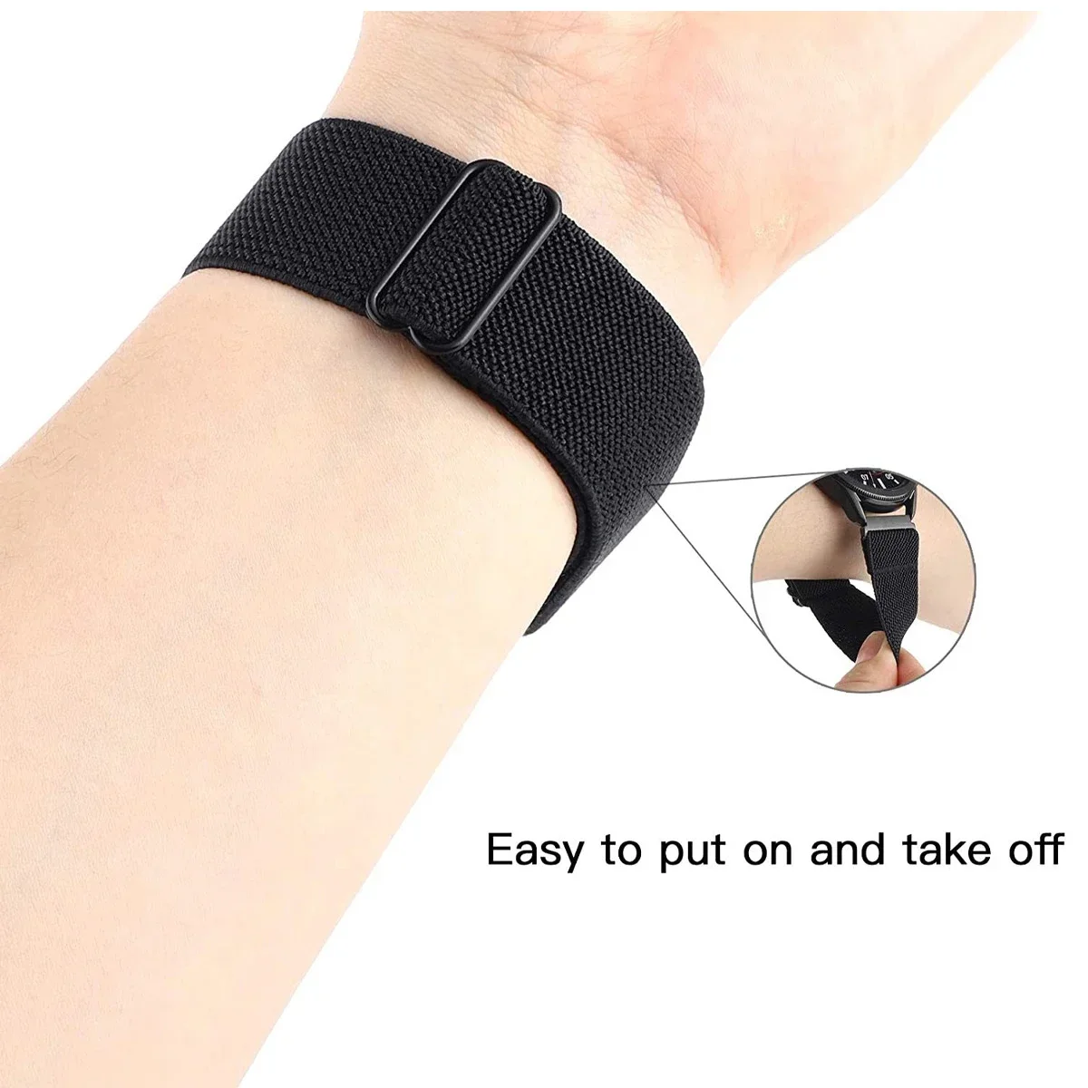 Elastic Nylon Braided Solo Strap for Sports Watch - Universal Fit for Women and Men