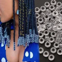 50Pcs 100Pcs Transparent 4mm Big Hole Dreadlock Beads for Jumbo Braids Dreadlock Resin Clear For Hair Accessories Styling Tool 1