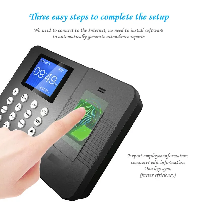 3960S Attendance Machine Work Punch Card Machine Fingerprint Recognition Sign-in Free Installation Software