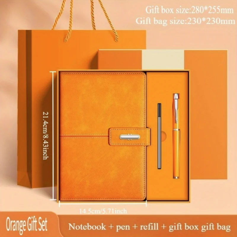 Premium Luxury Leather Notebook Set with Gift Box and Pen