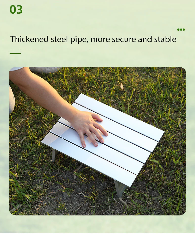 Description Picture 5 of itemWESTTUNE Mini Camping Table Ultralight Portable Aluminum Alloy Outdoor Table Roll-Up Folding Table for Backpacking Picnic BBQ