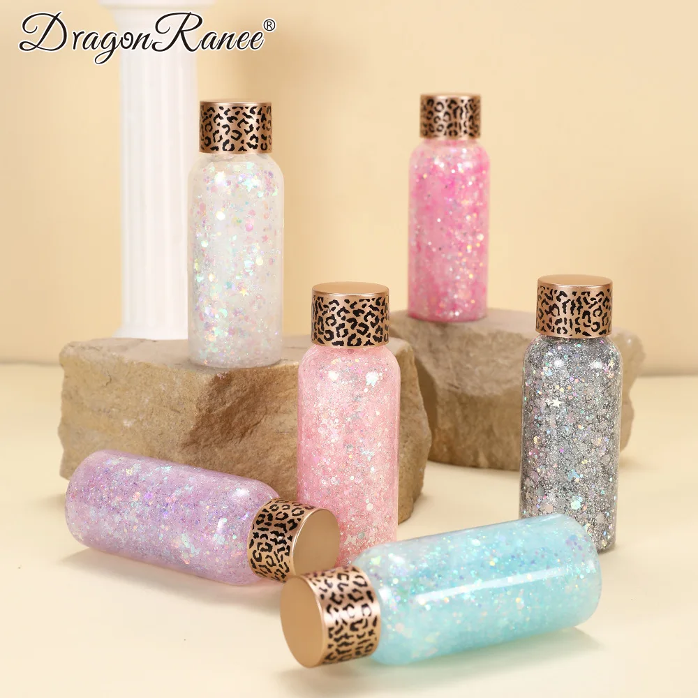 12 Colors Bright Crystal Sparkling Sequins Gel Eye Shadow Eye Makeup Face Body Sparkling Liquid Gel Festival Makeup Cosmetic 30g 5