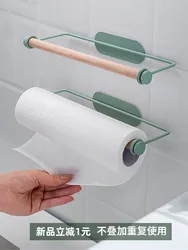 Kitchen Tissue Rack Lazy Rag Bracket Roll Paper Rack Plastic Wrap Storage Rack Punch Free Towel Rack