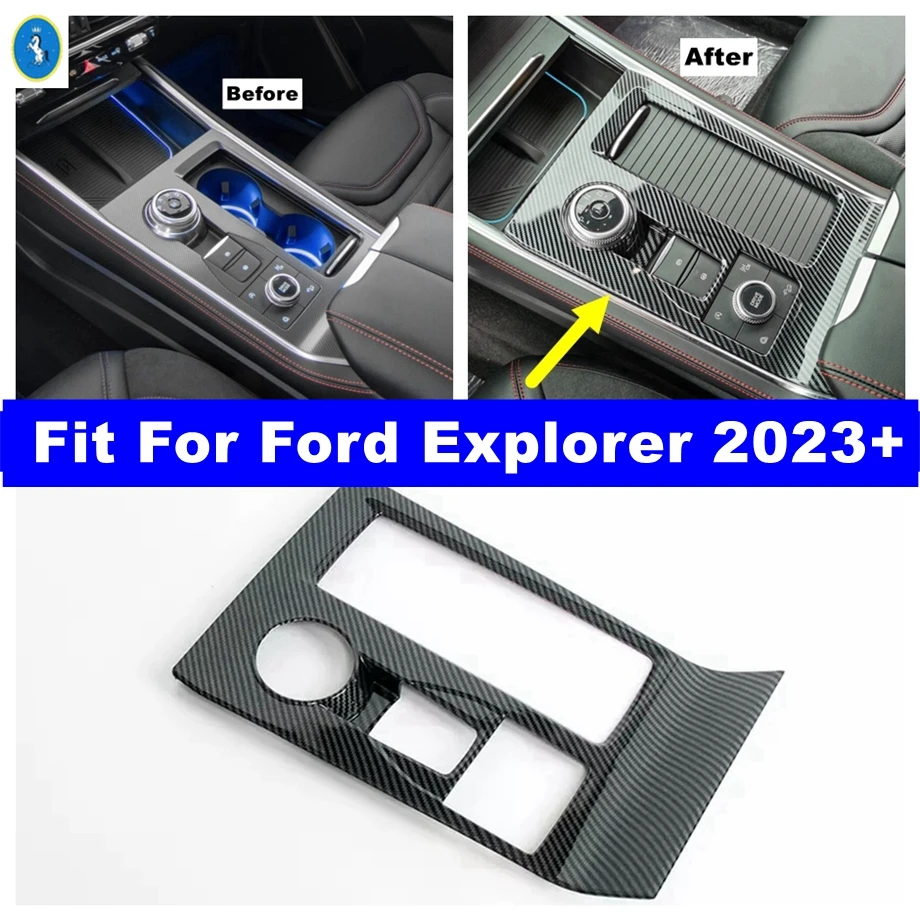 

Car Interior Carbon Fiber Central Control Gear Box Shift Panel Button Frame Cover Trim Fit For Ford Explorer 2023 Accessories