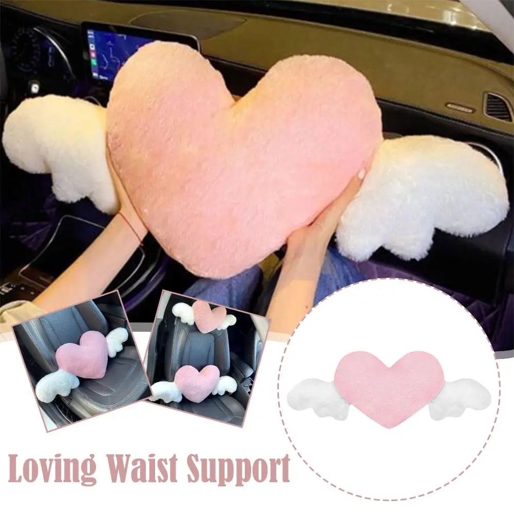 

Heart-Shaped Car Headrest Plush Love Neck Pillow Plush Lumbar Accessories Support Seat Car Seat Universal Pillow Z1Z0