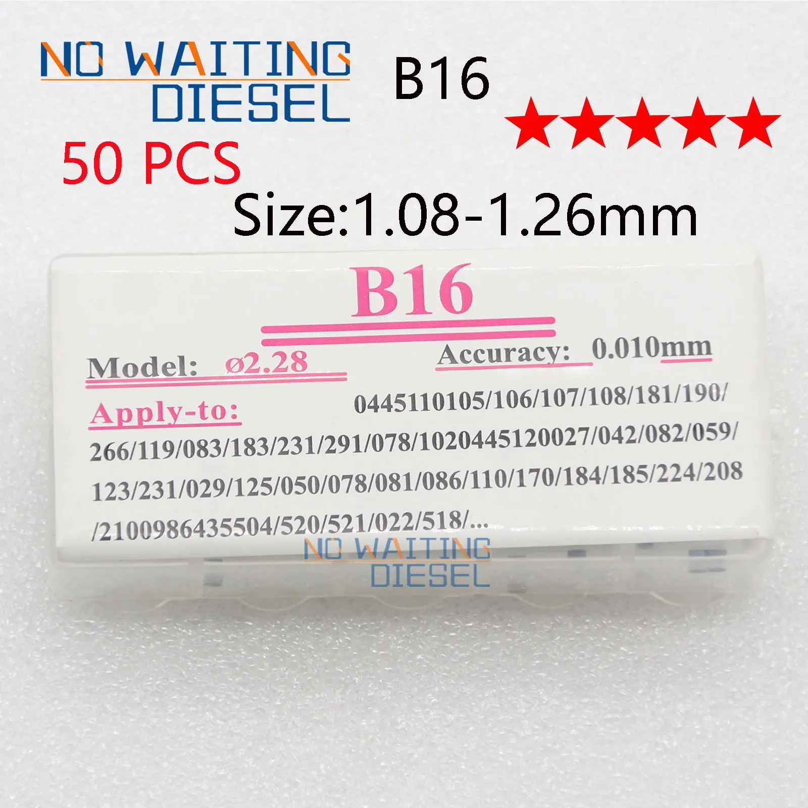 B16 1.08-1.26Mm Iniettore Ugello Base Rondella B16 Shim Kit B16 Per Rondelle Iniezione Bosch 50 Pezzi Dimensioni 1.08-1.26Mm