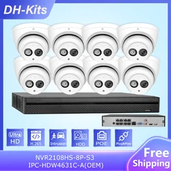 Dahua CCTV Kit 8CH 4K NVR NVR2108HS-8P-S3 6MP IP Camera IPC-HDW4631C-A Built-in MIC Video Surveillance Security  Network Systems