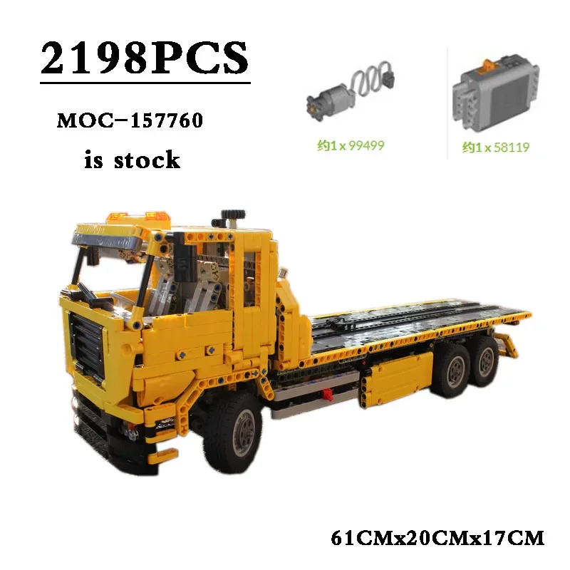 

Large Flatbed Trailer MOC-157760 Classic Truck 2198 Pieces 42009 C Mobile Crane MK Building Blocks Kids Toy Gift Birthday Gift
