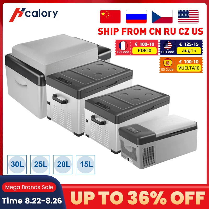 Nevera para coche y congelador de 15L, 25L, DC12 24V/AC220V/110V, compresor de 45W, Mini nevera coche, camión, hogar, Picnic, refrigeración|Refrigerantes| - AliExpress