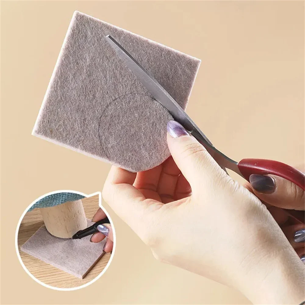 Thicken Self Adhesive Felt Chair Leg Pads Floor Protectors Furniture Legs Table Leg Covers Round Bottom Anti-Slip Pads 72PCS furniture leg pads