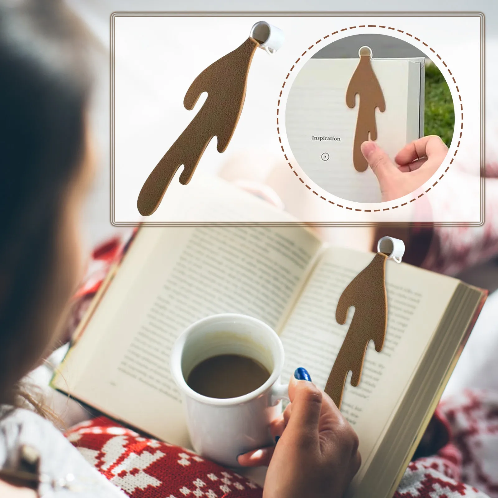 유출 커피 북마크 코너 마커, 재미있는 북마크, 독서 코너 북마크, 어린이 선물, 1 개 