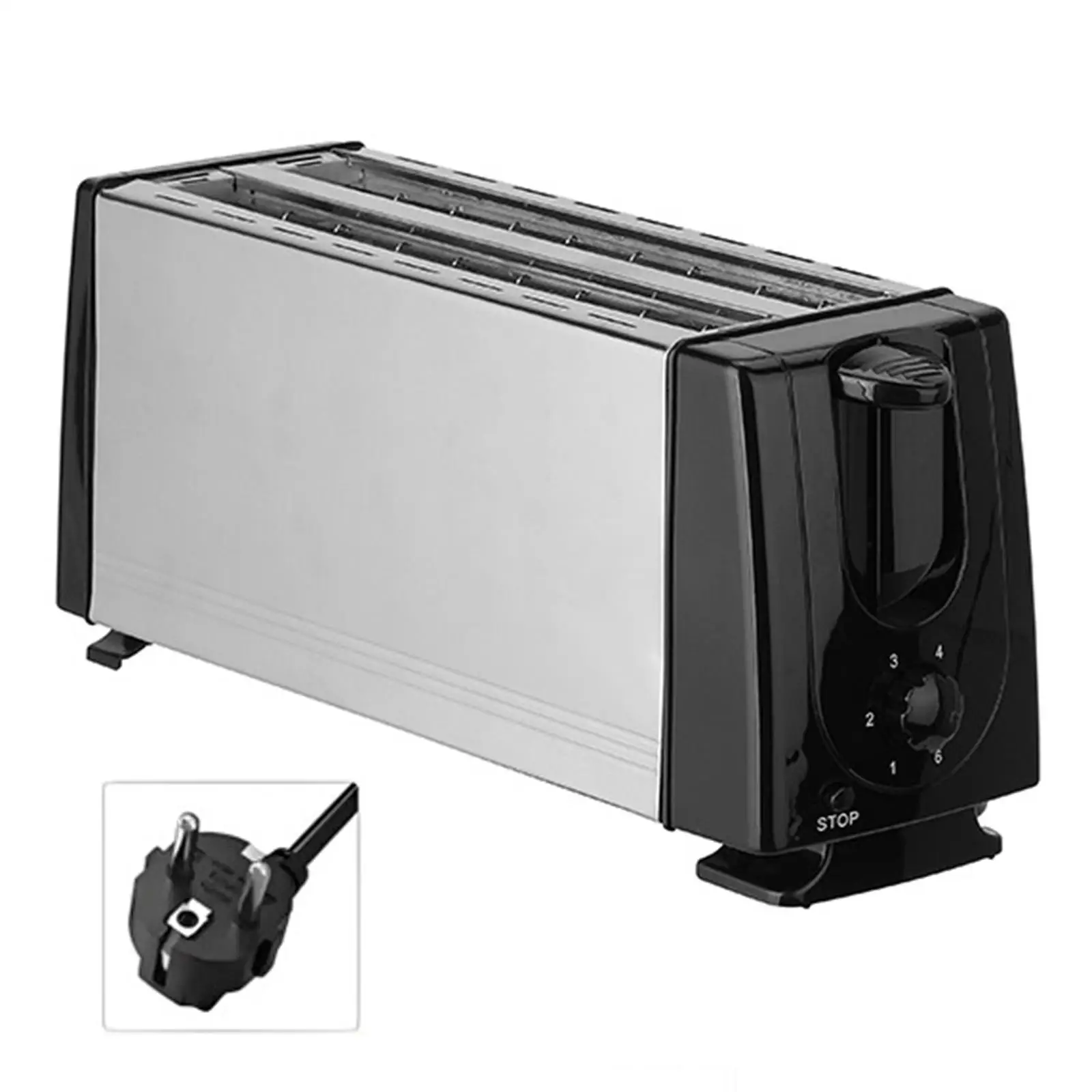 Bread Toaster European Standard Plug 4 Slices Double Sided Heating Bakeware Easy to Clean Compact Sandwich Maker for Puff Pastry