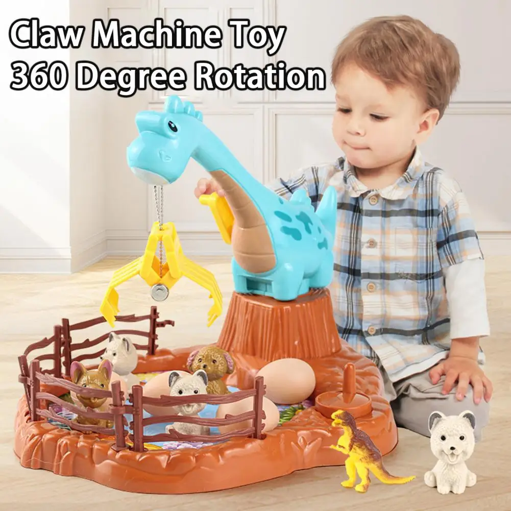 

Handle Operation 360 Degree Rotation Cute Shape Claw Machine Toy Animal Paradise Dinosaur Mini Claw Machine