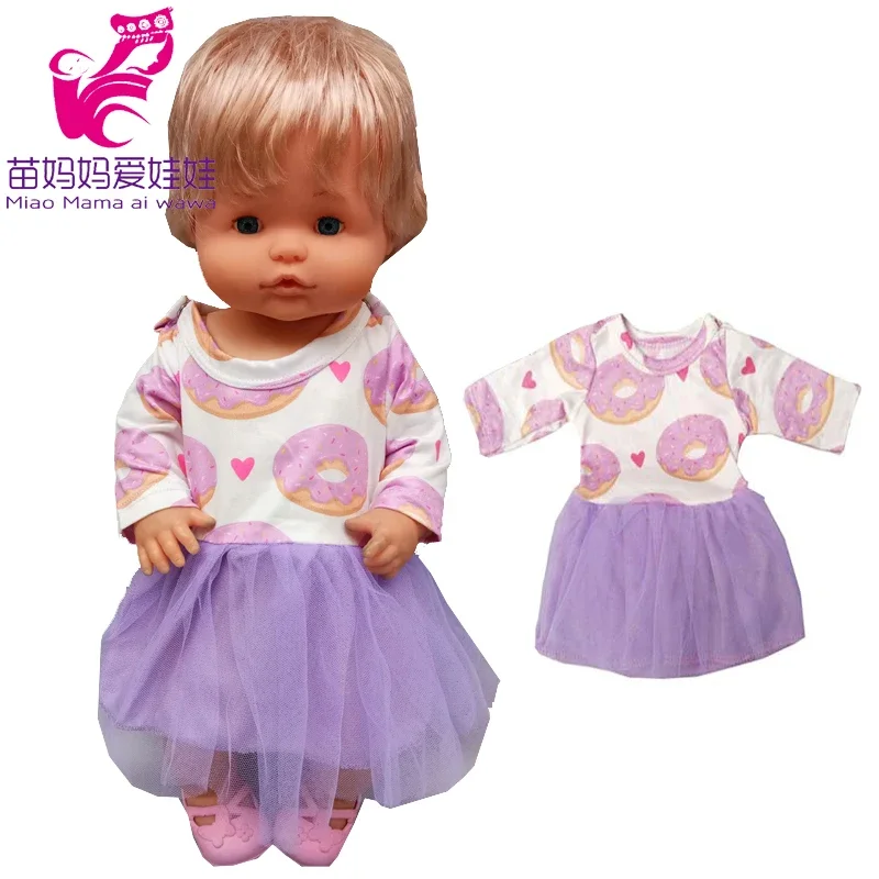 38 Cm Baby Doll Dress Pink Unicorn Dress Fit for 38cm Doll Nenuco Ropa Y Su Hermanita Wear Doll Clothes
