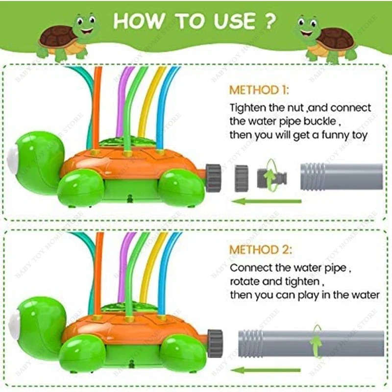 Outdoor Water Spray Sprinkler for Kids and Toddlers Backyard Spinning Turtle Toy Splashing Fun Gifts Kid Boysgirls