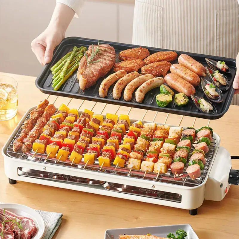Multifunction Electrictemperature Control Baking Grill Pan For Home Grill Barbecue