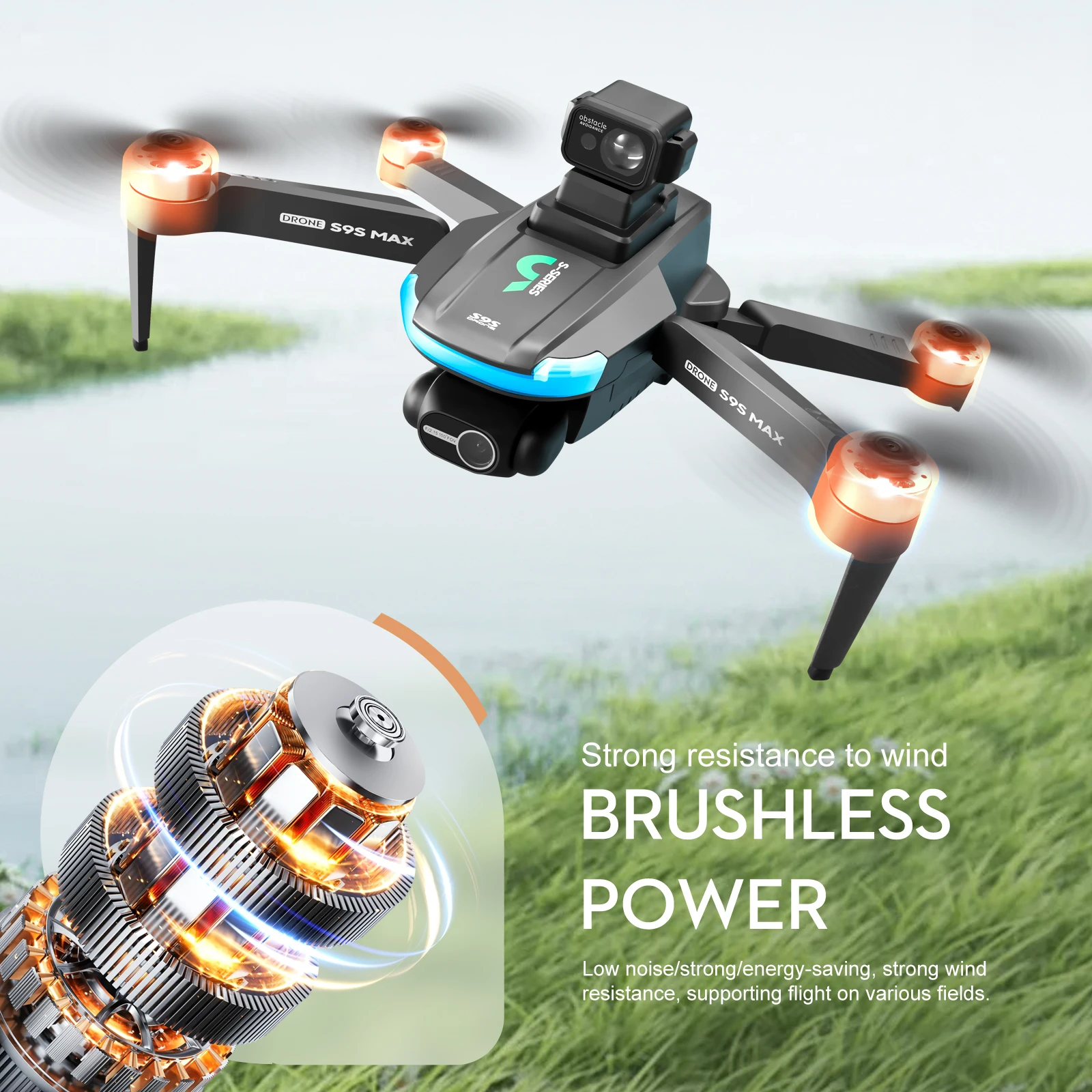 2024 S9S Drone Profesional 4K HD Dual Camera GPS Return