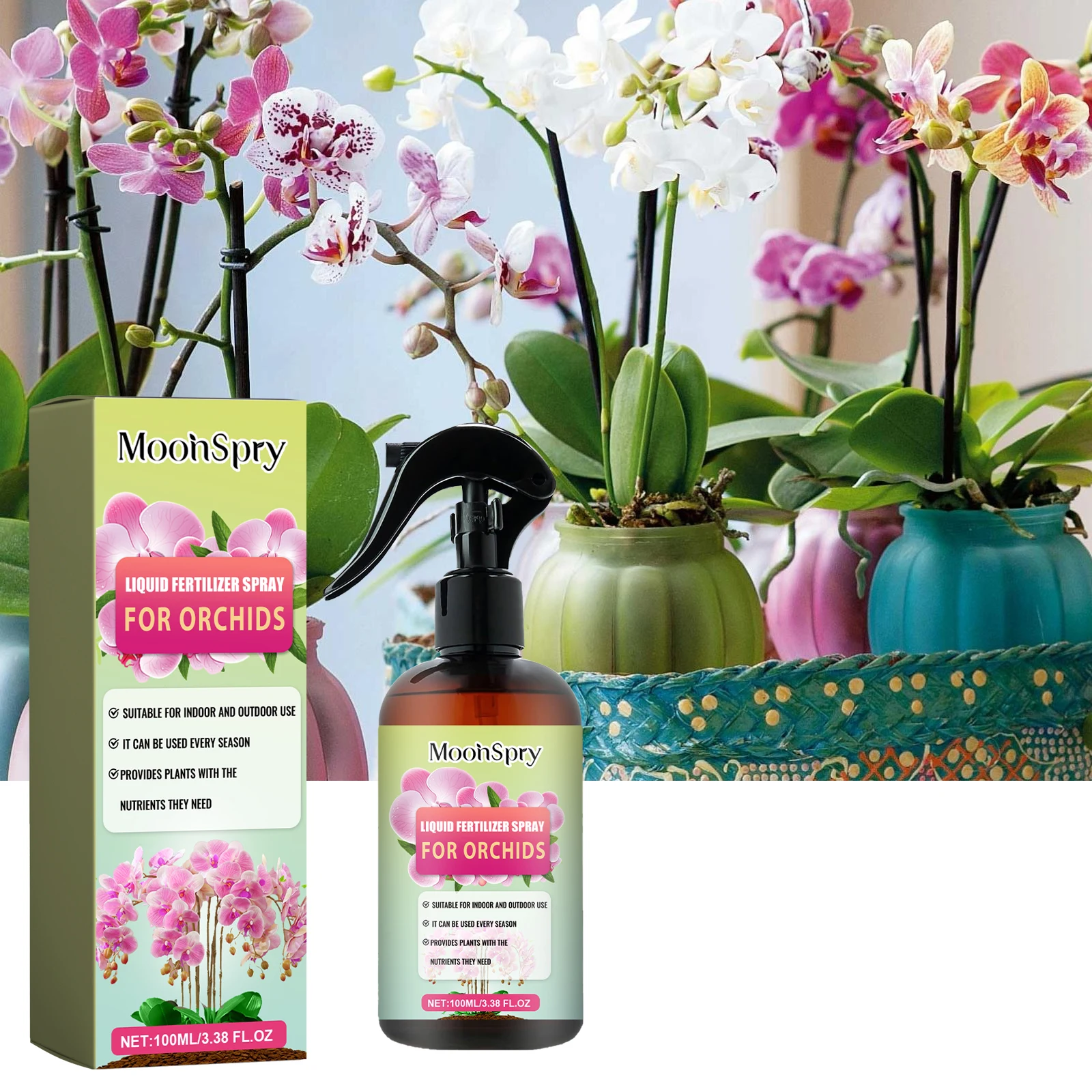 Orchid Fertilizer Spray Promote Flowering Growth Enhance Disease Resistance Mild Ingredients Professional Plant Nutrition Liquid