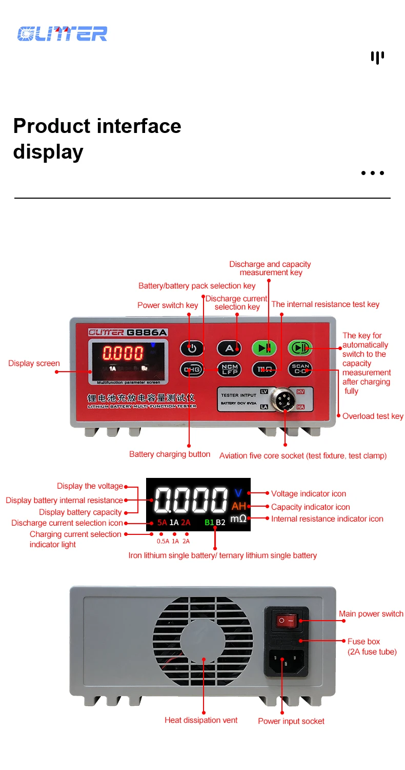 G886A Lithium Battery Tester Single Ternary Iron Lithium Screening Voltage Inter